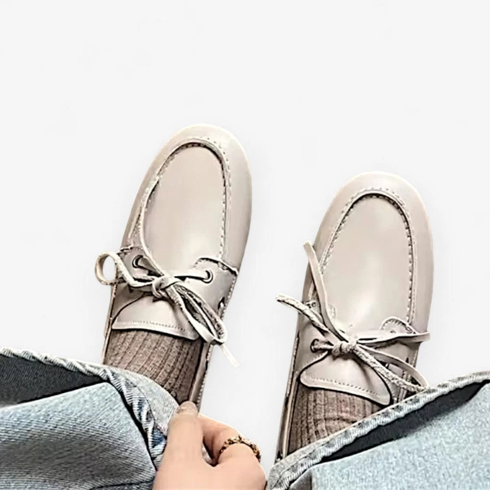 AtelierMocassin Mocassins Bateau Femme en Cuir Blanc