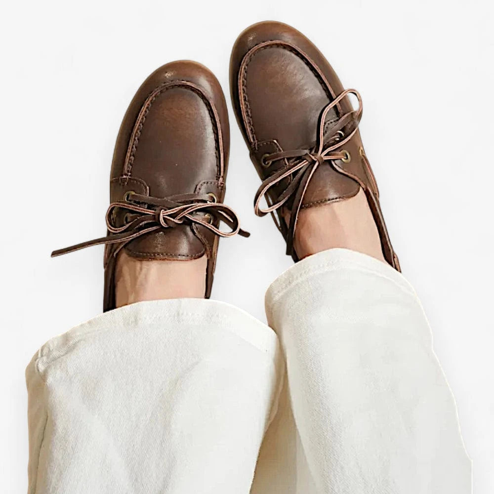 AtelierMocassin Mocassins Bateau Femme en Cuir Marron