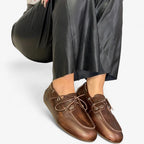 AtelierMocassin Mocassins Bateau Femme en Cuir Marron Clair