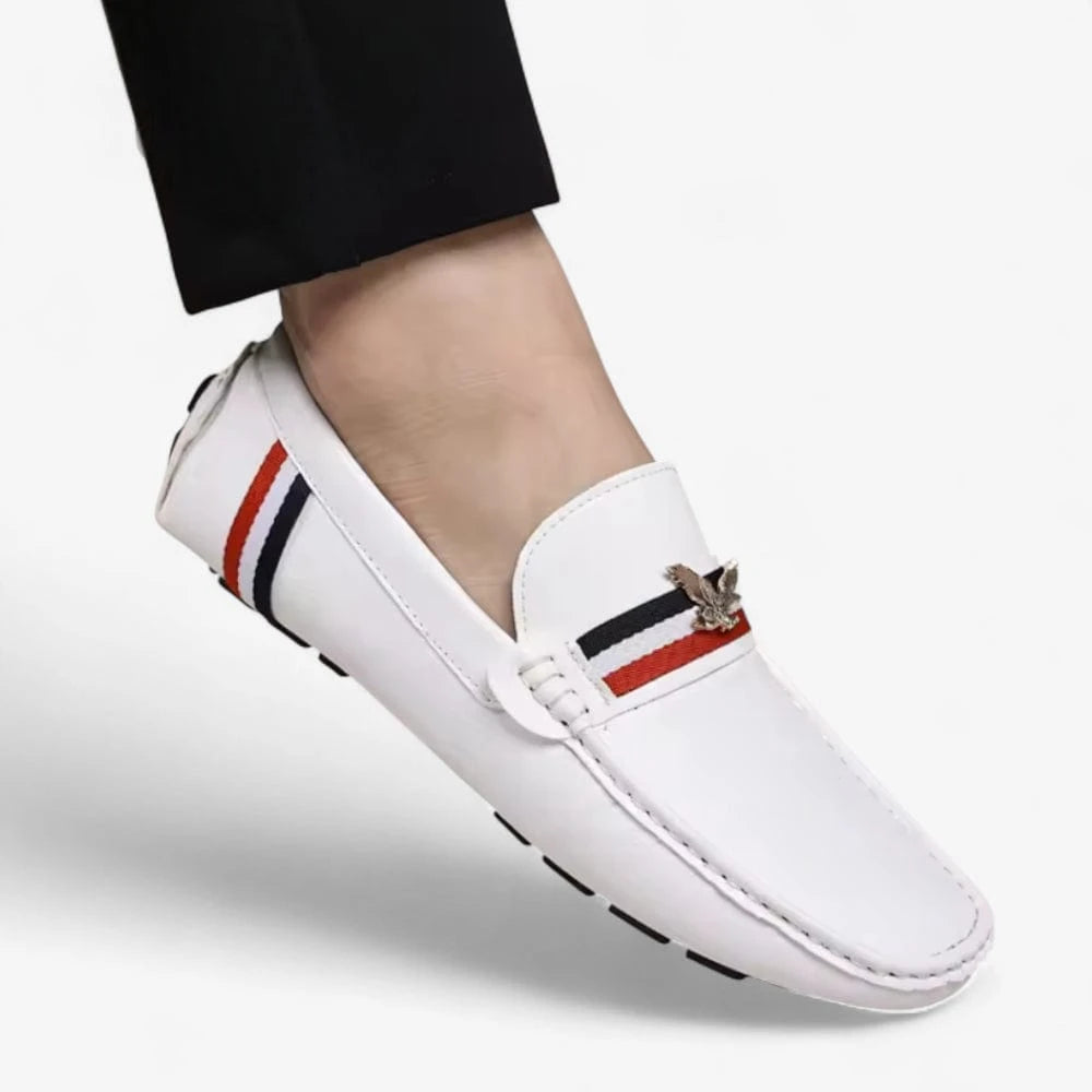 AtelierMocassin Mocassins de Conduite Homme en Cuir Blanc