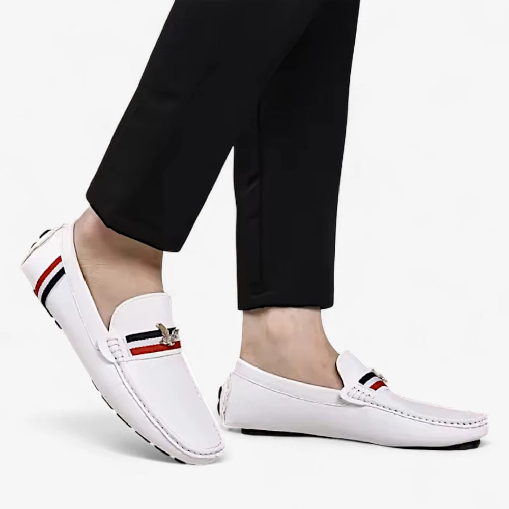 AtelierMocassin Mocassins de Conduite Homme en Cuir Blanc