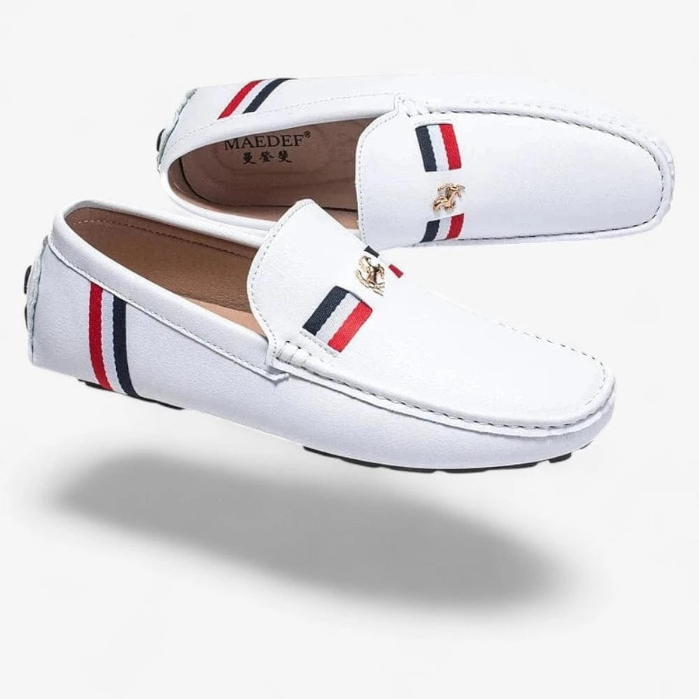 AtelierMocassin Mocassins de Conduite Homme en Cuir Blanc