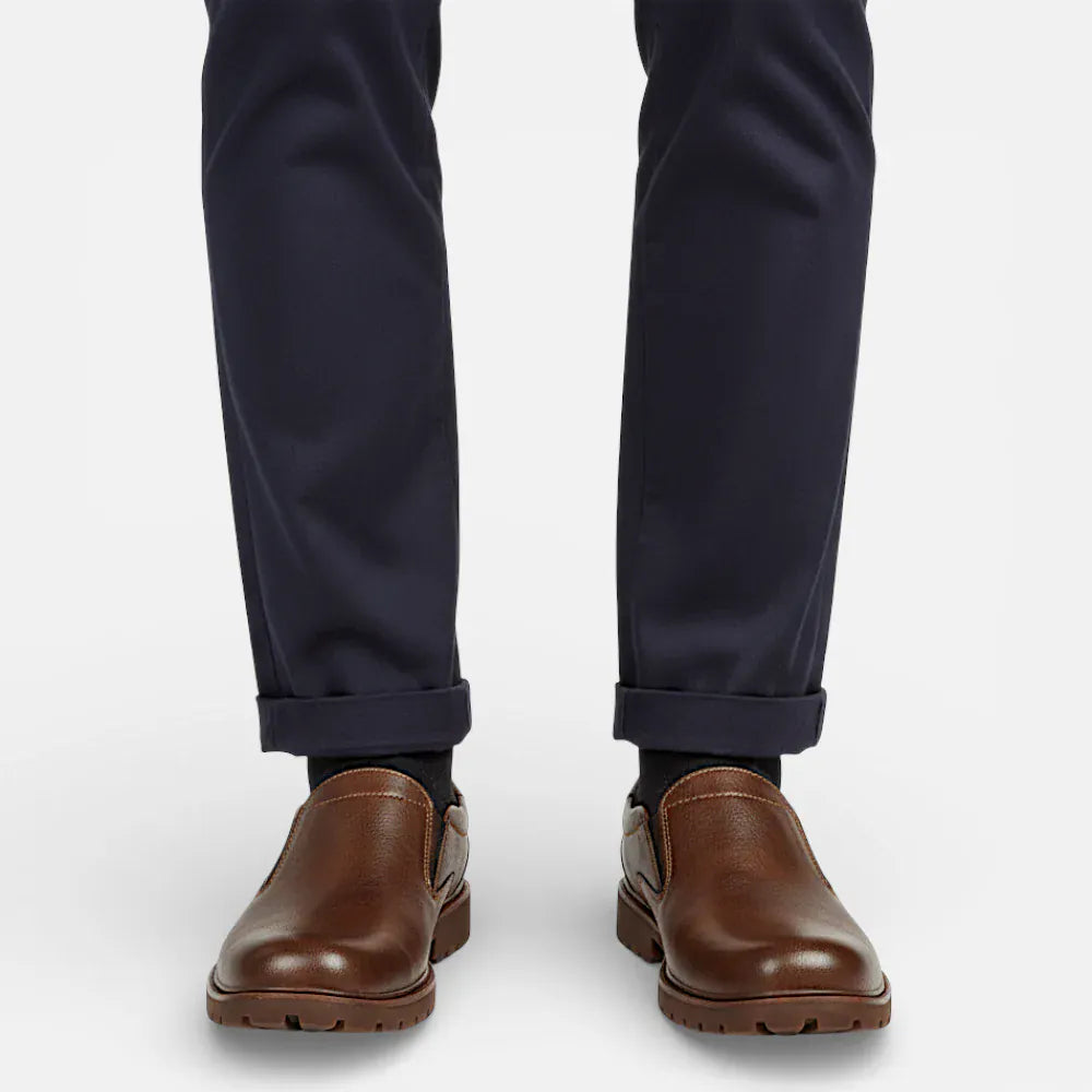 AtelierMocassin Mocassins Décontractés Homme en Cuir Marron Slip-On