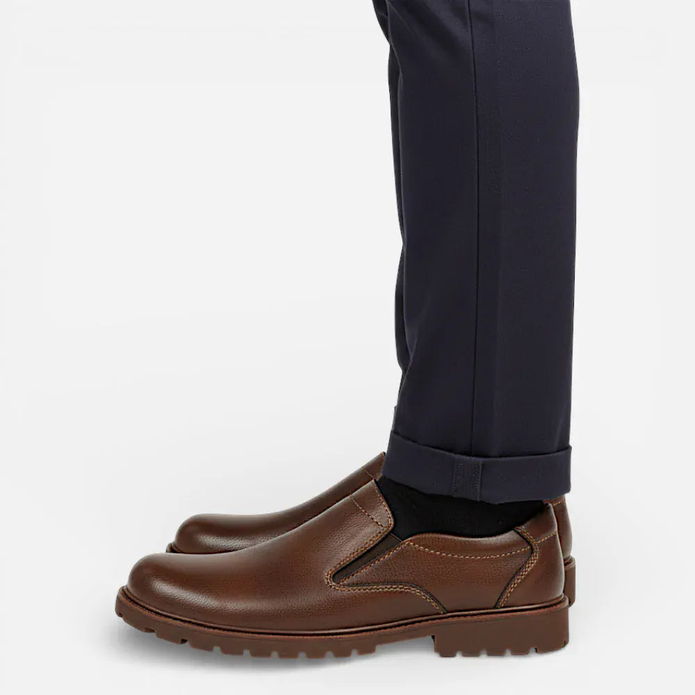 AtelierMocassin Mocassins Décontractés Homme en Cuir Marron Slip-On