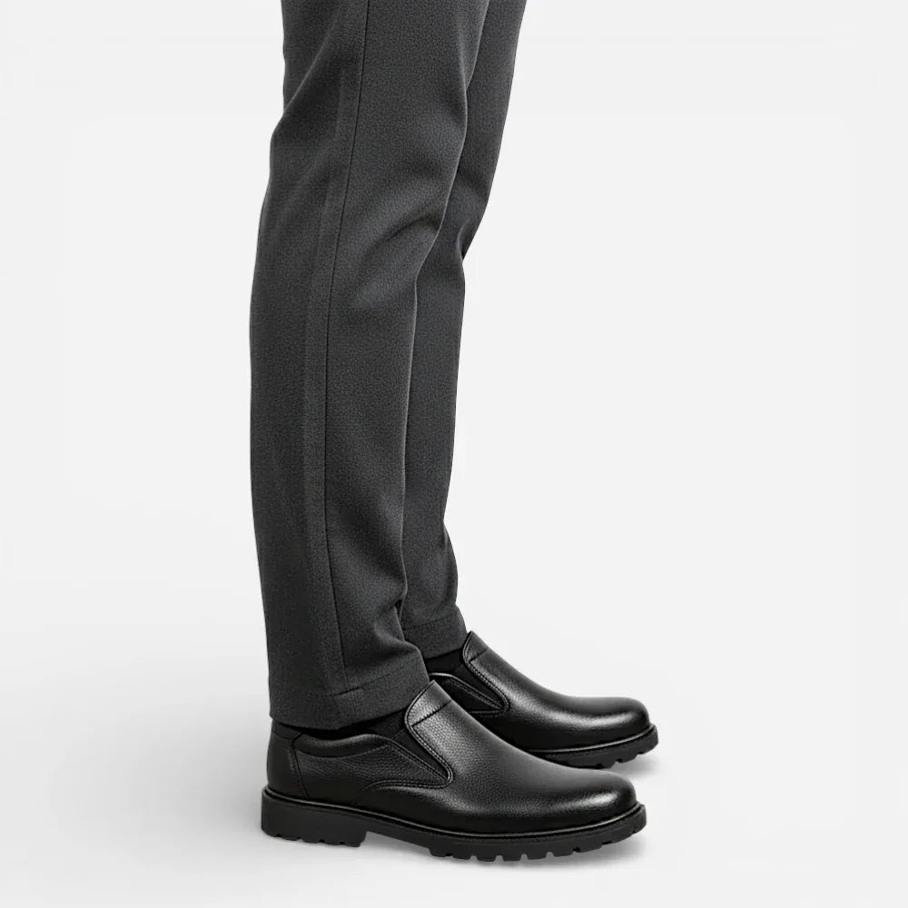 AtelierMocassin Mocassins Décontractés Homme en Cuir Noir Slip-On