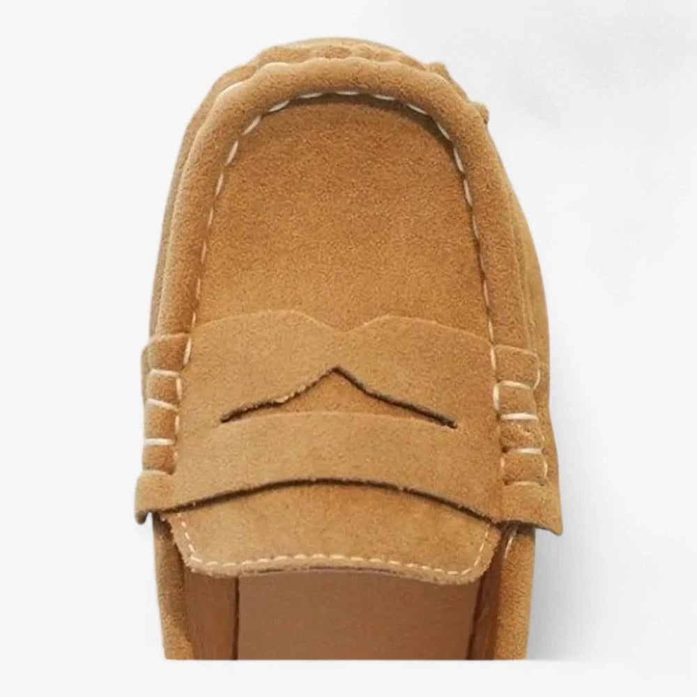 AtelierMocassin Mocassins en Cuir Marron Antidérapants pour Enfant