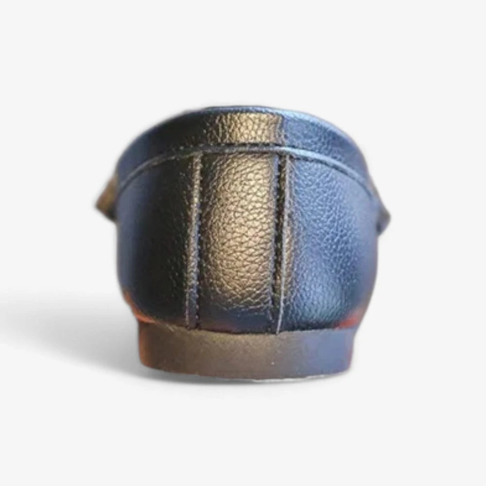 AtelierMocassin Mocassins en Cuir Noir Antidérapants pour Enfant