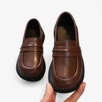 AtelierMocassin Mocassins Enfant en Cuir Marron Penny Loafer