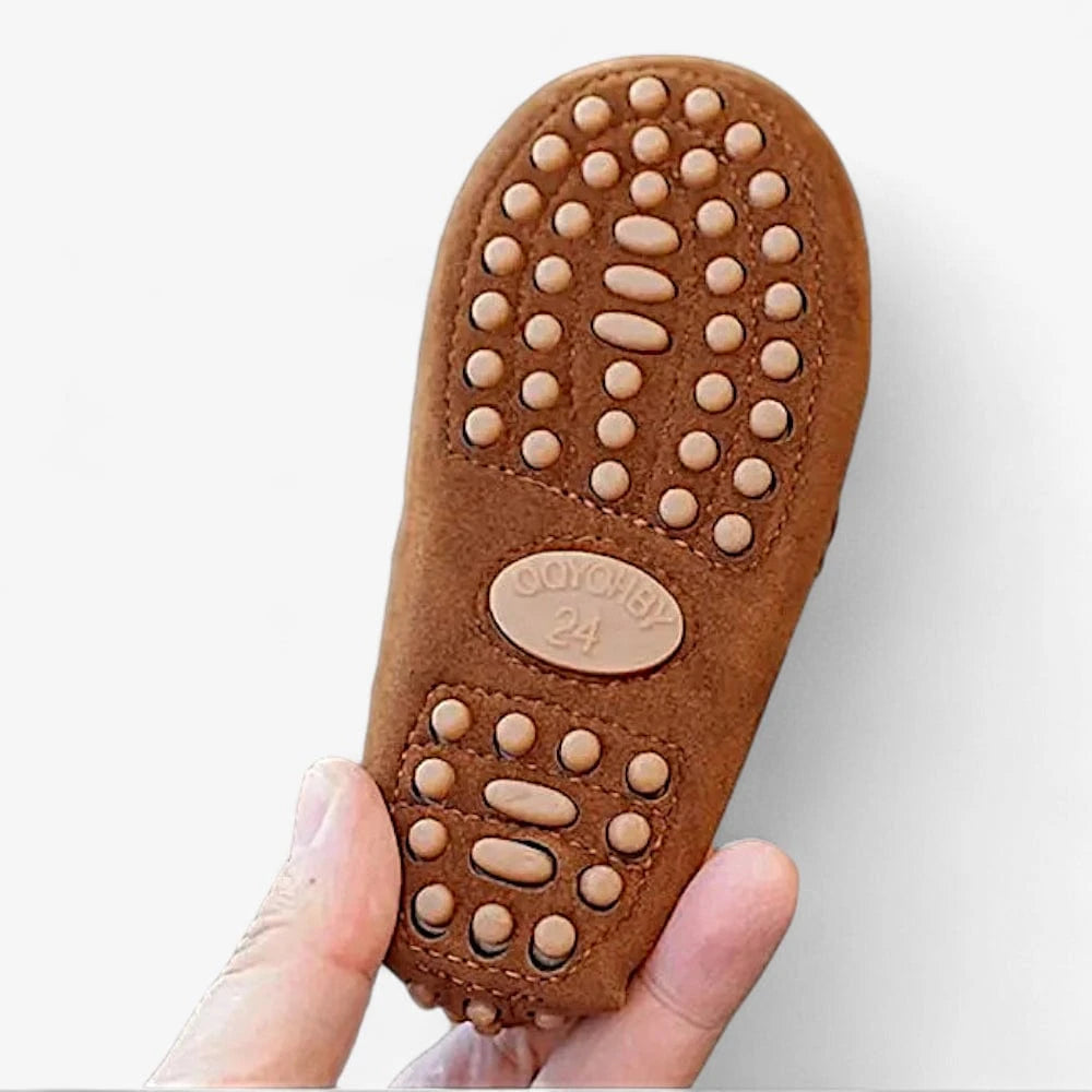 AtelierMocassin Mocassins Enfant en Cuir Marron Souple