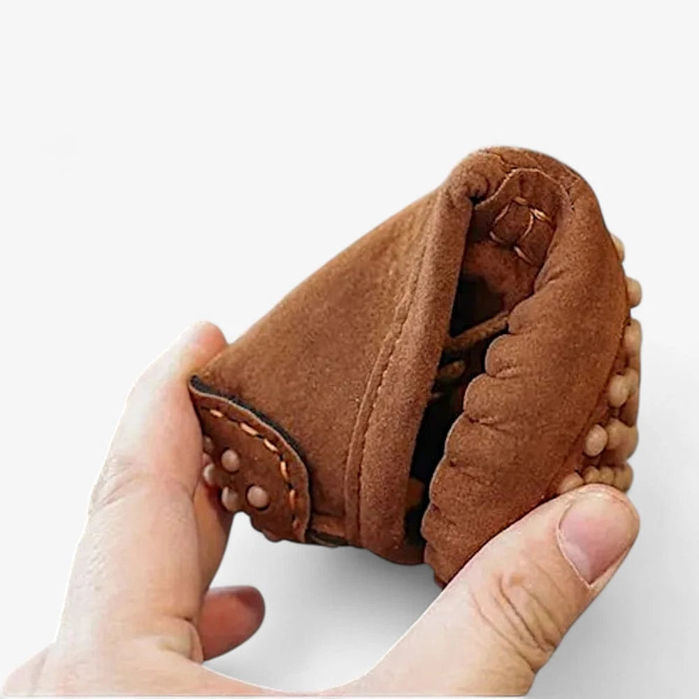 AtelierMocassin Mocassins Enfant en Cuir Marron Souple