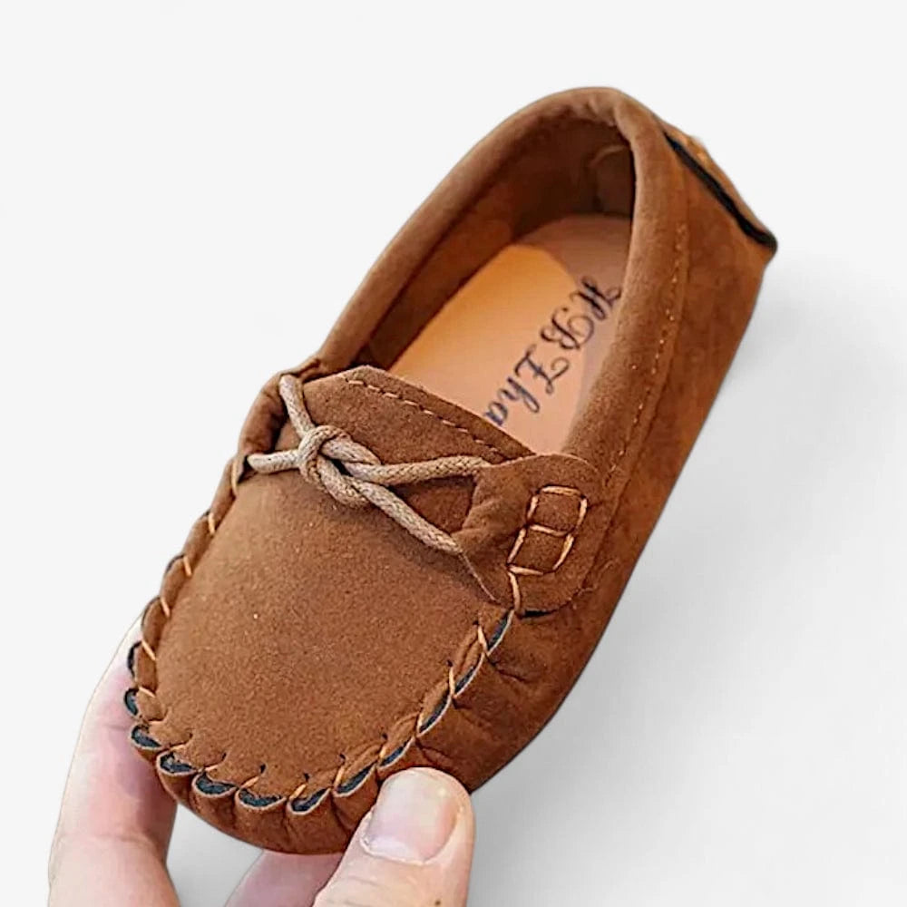AtelierMocassin Mocassins Enfant en Cuir Marron Souple