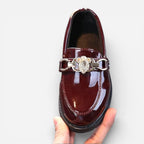 AtelierMocassin Mocassins Enfant en Cuir Verni Bordeaux
