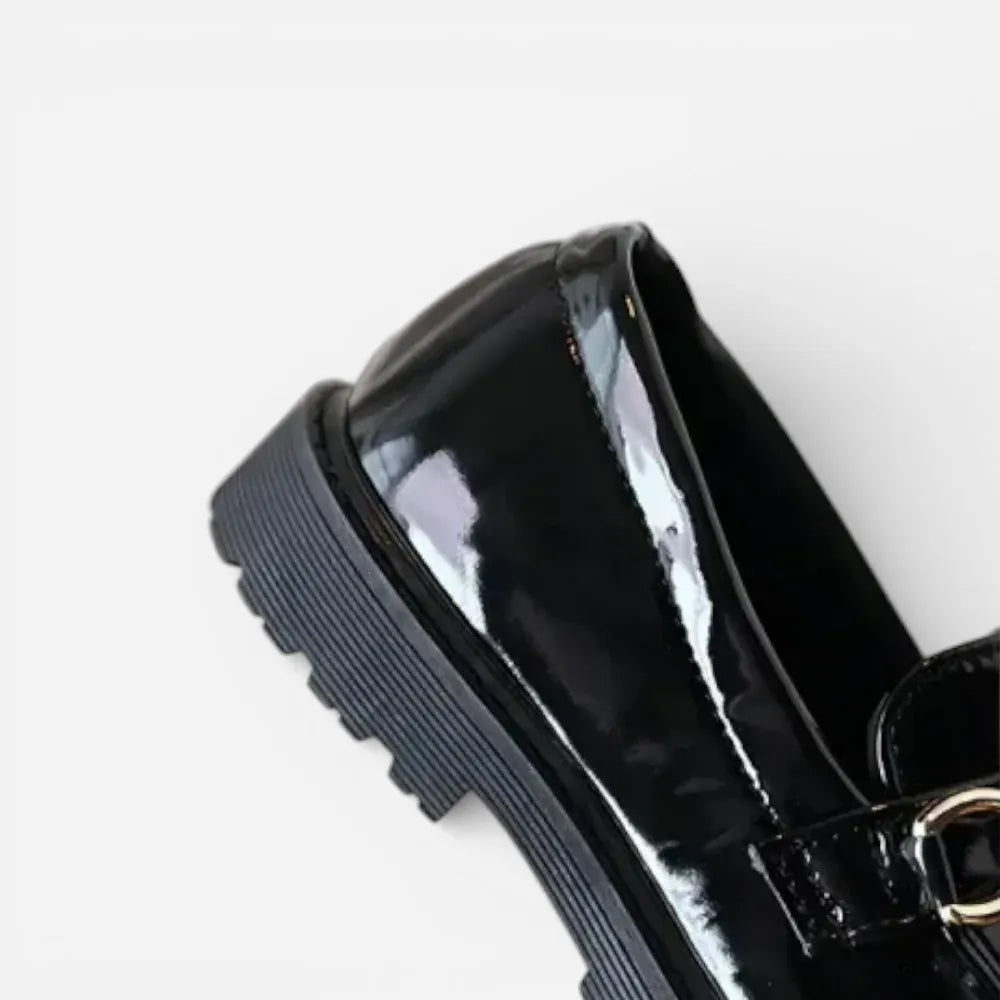 AtelierMocassin Mocassins Enfant en Cuir Verni Noir