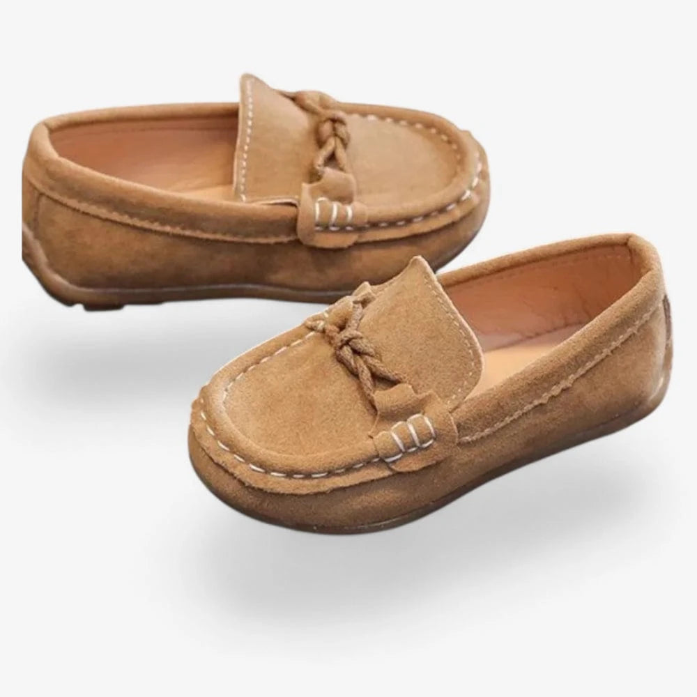AtelierMocassin Mocassins Enfant en Daim Marron