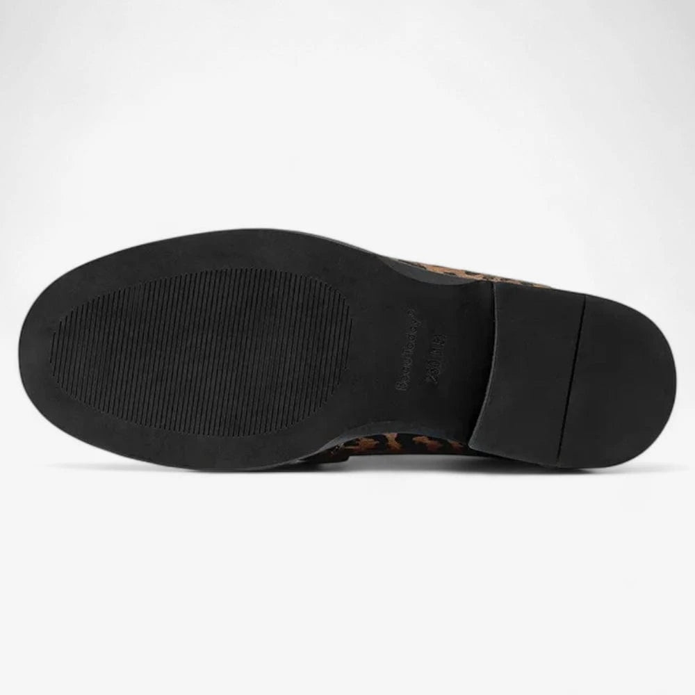 AtelierMocassin Mocassins Femme Compensés en Cuir Léopard