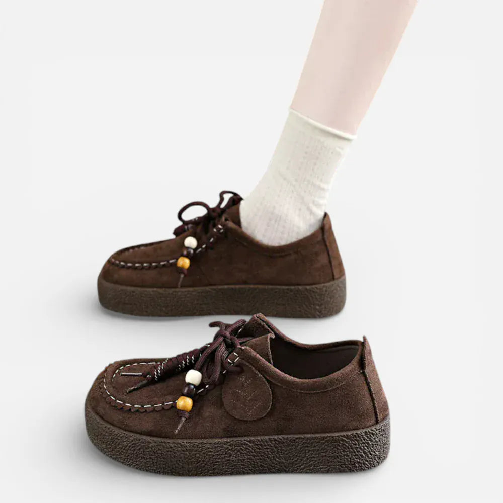 AtelierMocassin Mocassins Femme Derby Marron Foncé