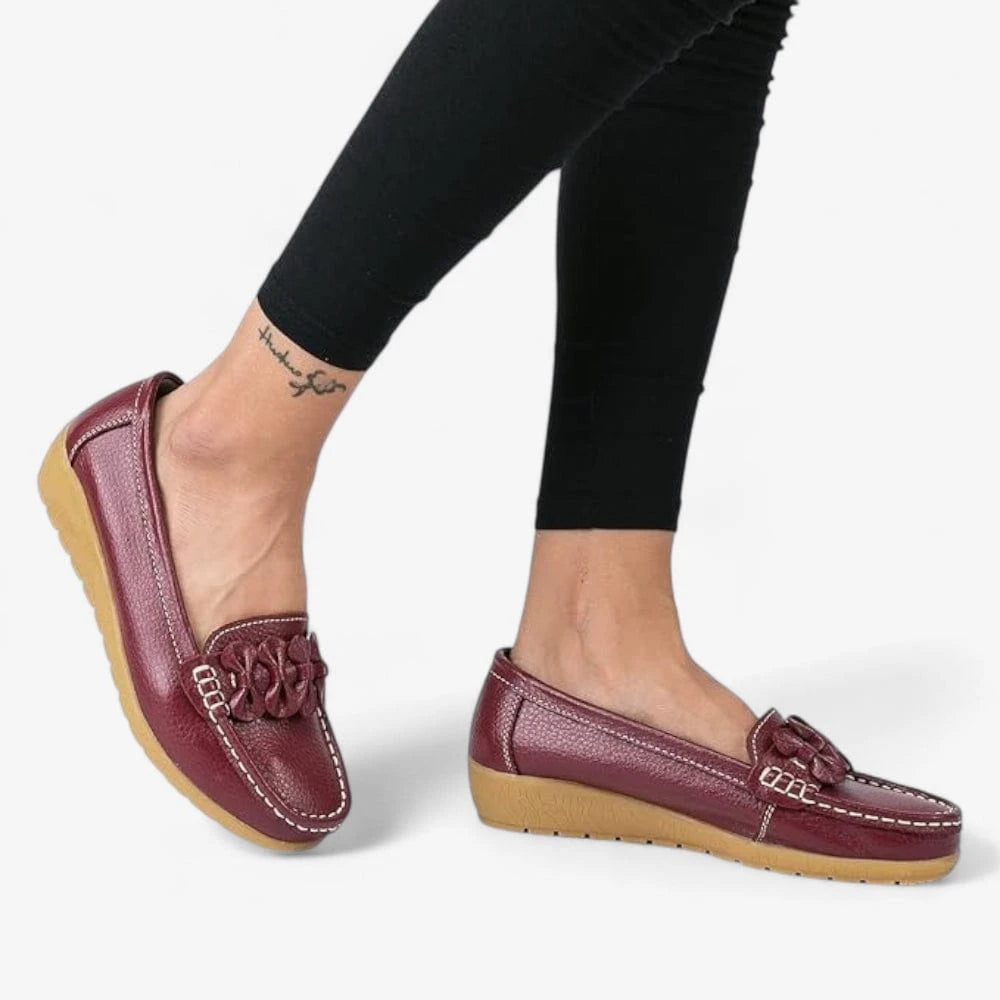 AtelierMocassin Mocassins Femme en Cuir Bordeaux