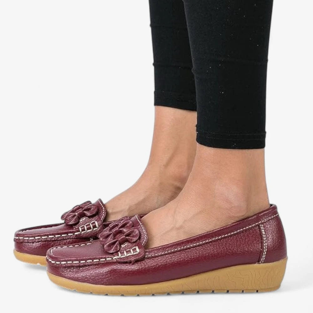 AtelierMocassin Mocassins Femme en Cuir Bordeaux