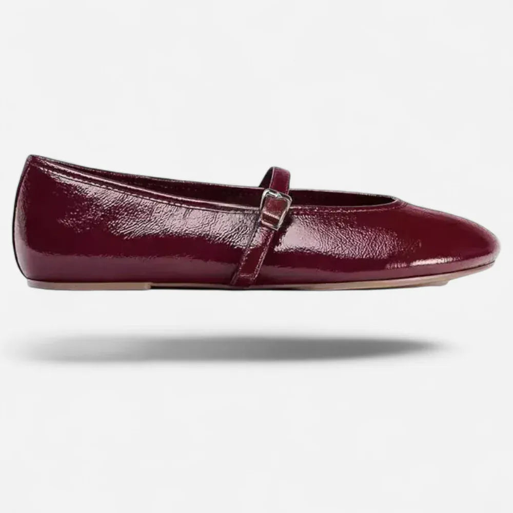 AtelierMocassin Mocassins Femme en Cuir Bordeaux Verni