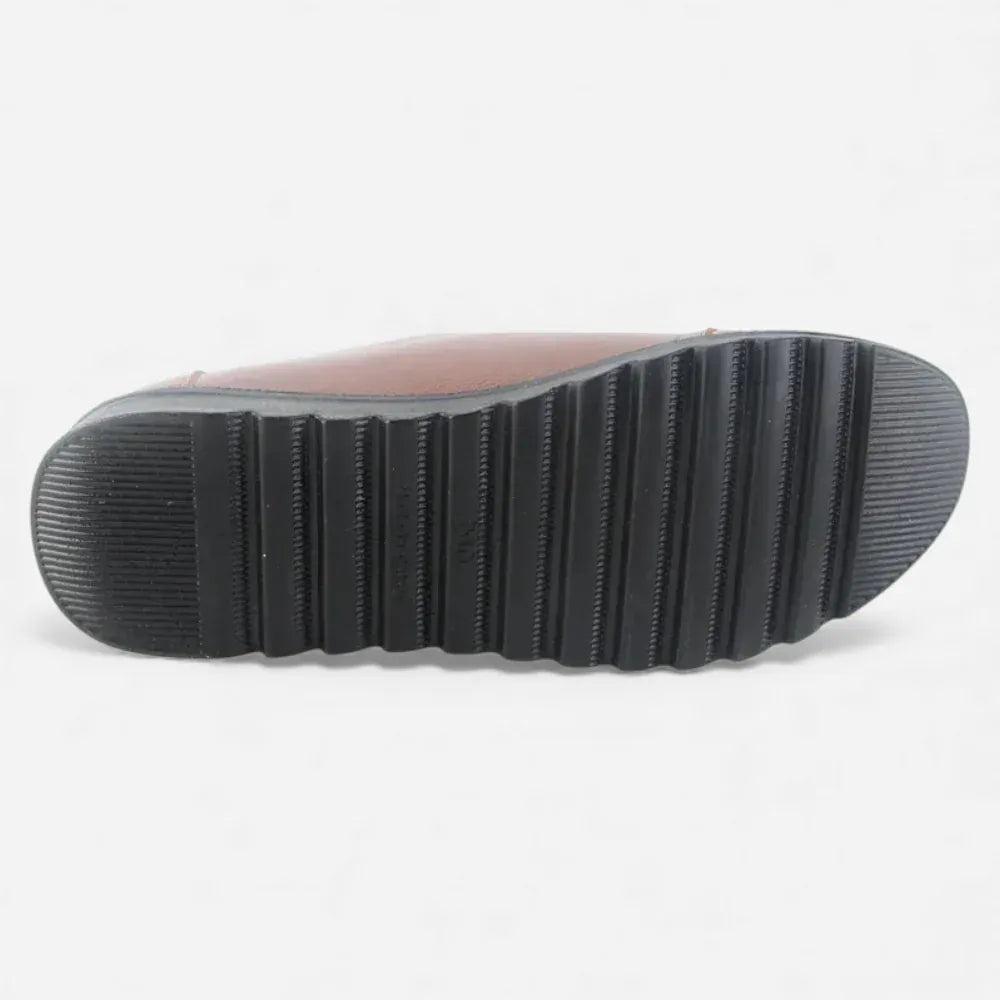 AtelierMocassin Mocassins Femme en Cuir Marron à Fermeture Éclair