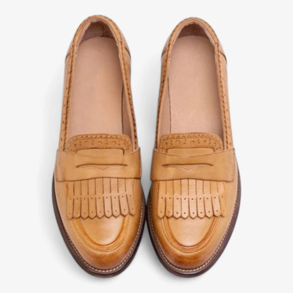 AtelierMocassin Mocassins Femme en Cuir Marron à Franges
