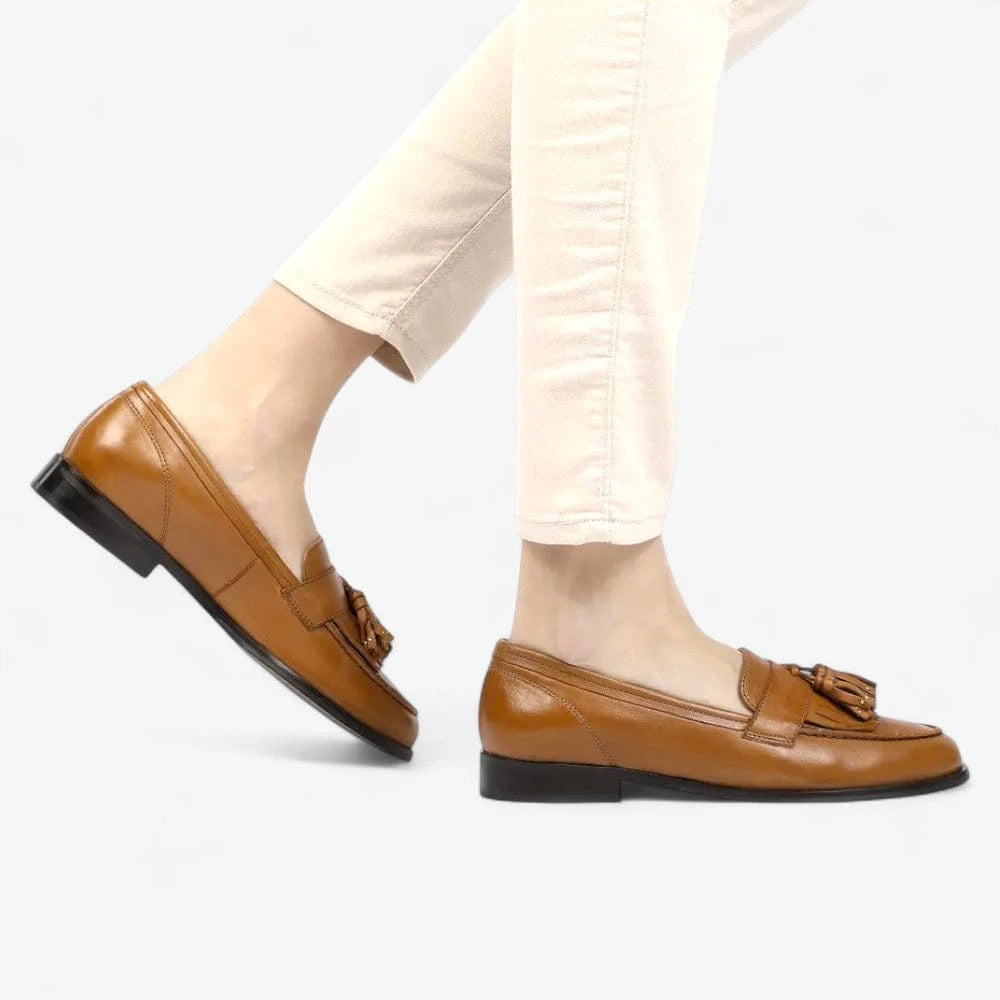 AtelierMocassin Mocassins Femme en Cuir Marron à Franges