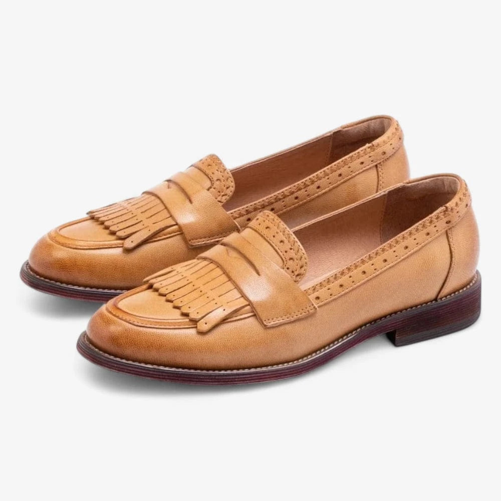 AtelierMocassin Mocassins Femme en Cuir Marron à Franges