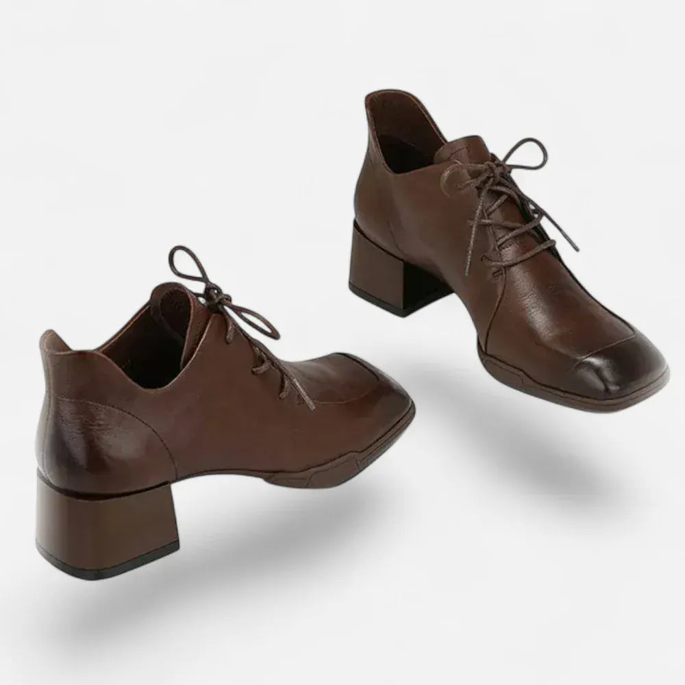 AtelierMocassin Mocassins Femme en Cuir Marron Derby à Talon