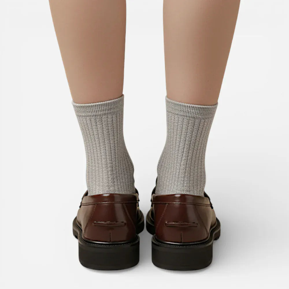 AtelierMocassin Mocassins Femme en Cuir Marron Penny Loafer