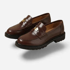 AtelierMocassin Mocassins Femme en Cuir Marron Penny Loafer