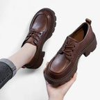 AtelierMocassin Mocassins Femme en Cuir Marron Plateforme