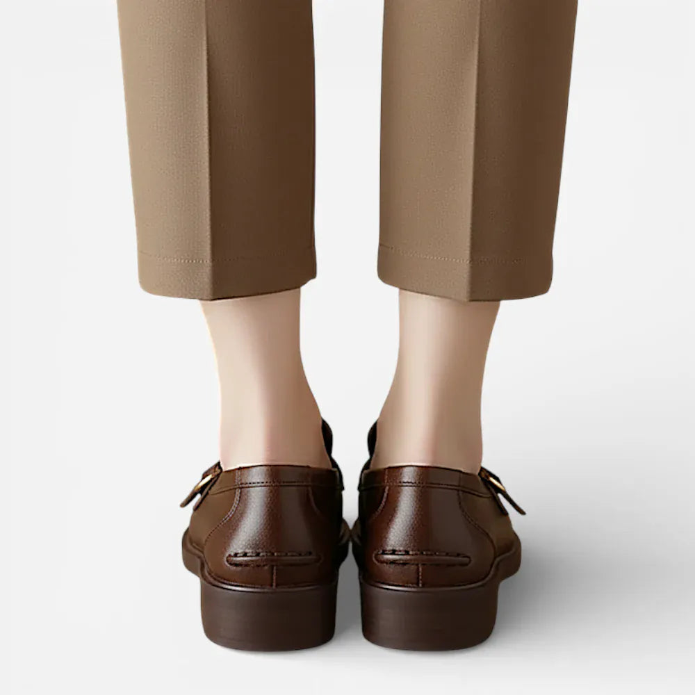 AtelierMocassin Mocassins Femme en Cuir Marron Slip-On