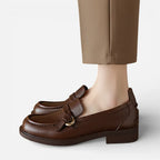 AtelierMocassin Mocassins Femme en Cuir Marron Slip-On