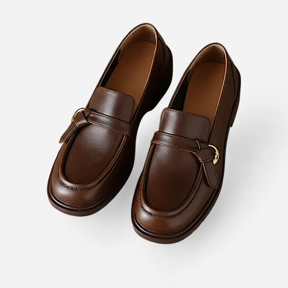 AtelierMocassin Mocassins Femme en Cuir Marron Slip-On