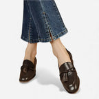 AtelierMocassin Mocassins Femme en Cuir Marron Tassel Loafer