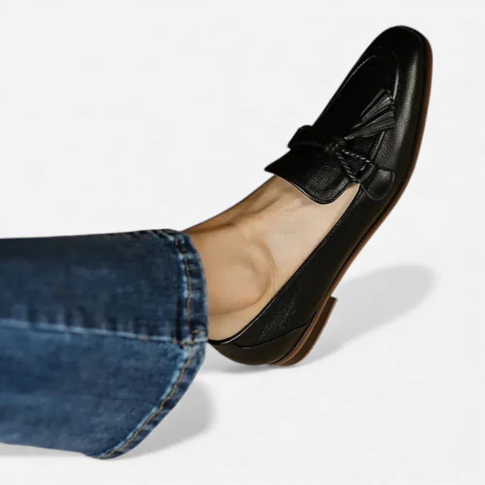 AtelierMocassin Mocassins Femme en Cuir Marron Tassel Loafer