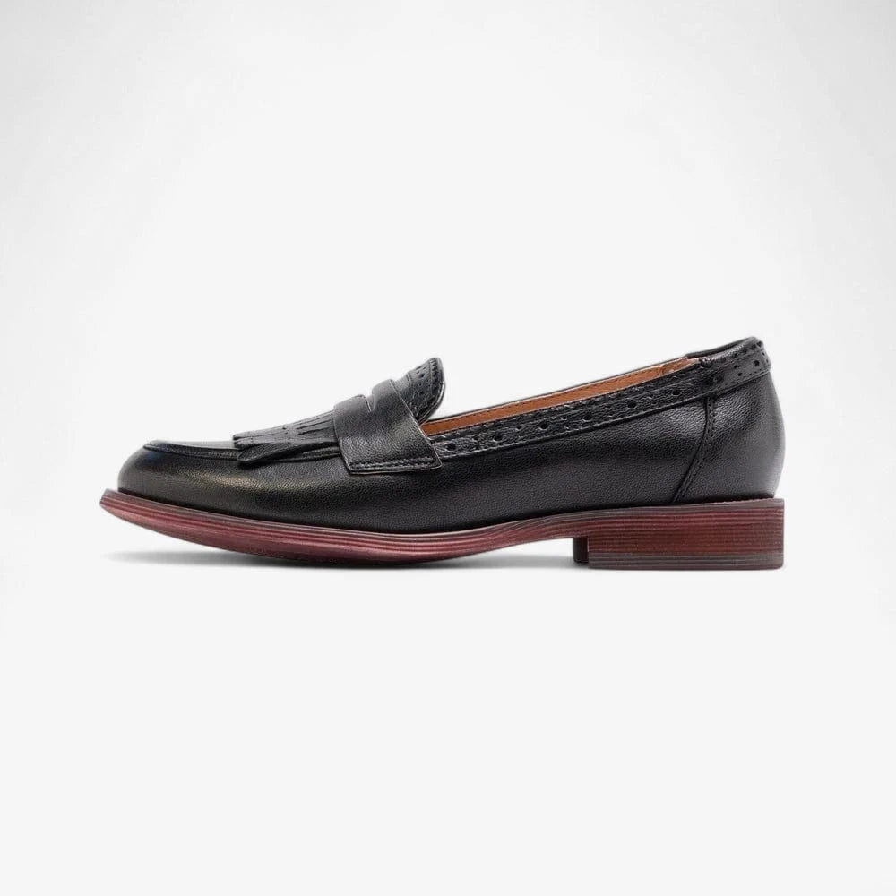 AtelierMocassin Mocassins Femme en Cuir Noir à Franges