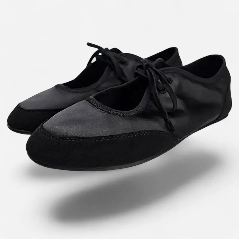 AtelierMocassin Mocassins Femme en Cuir Noir Souple à Lacets