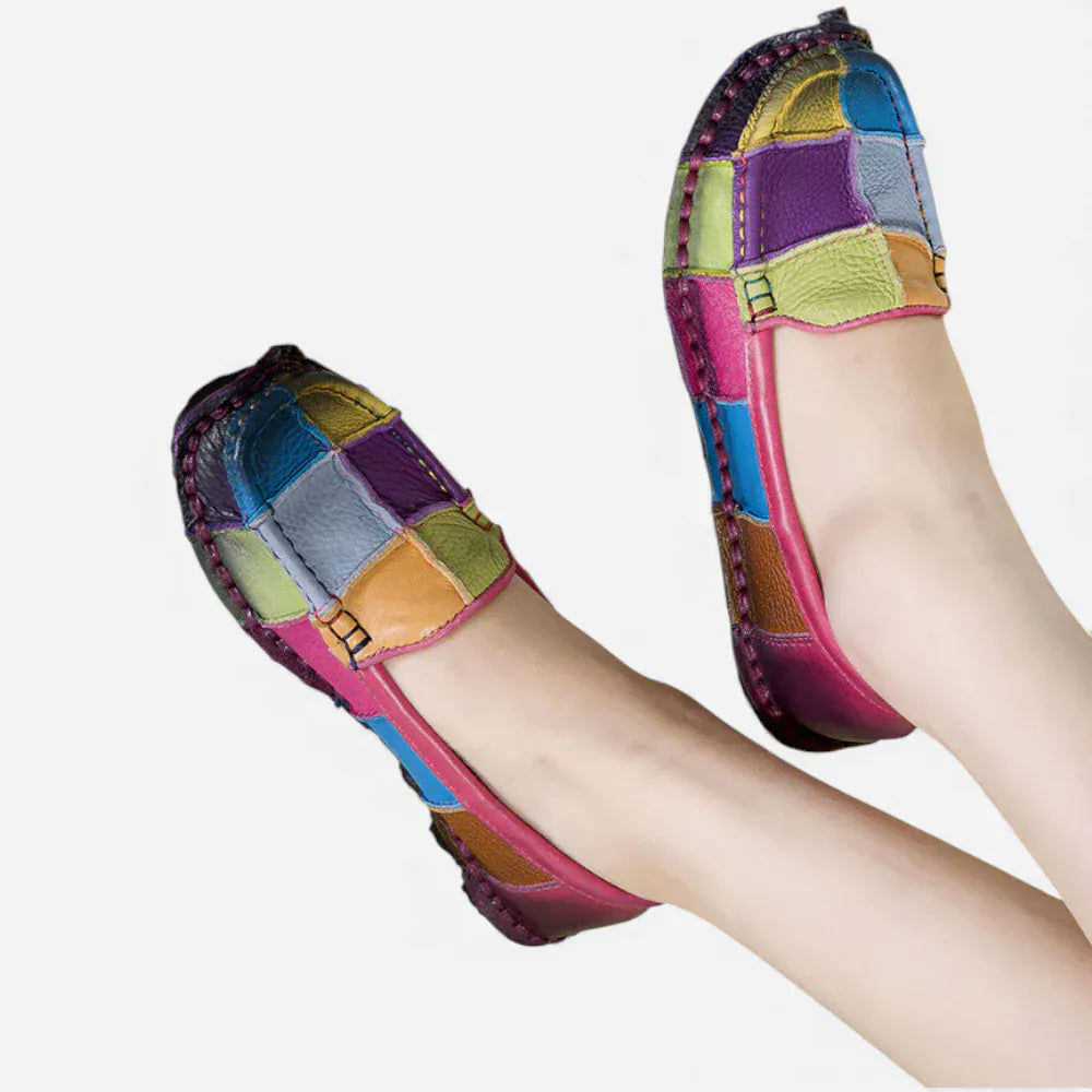 AtelierMocassin Mocassins Femme en Cuir Souple Multicolore