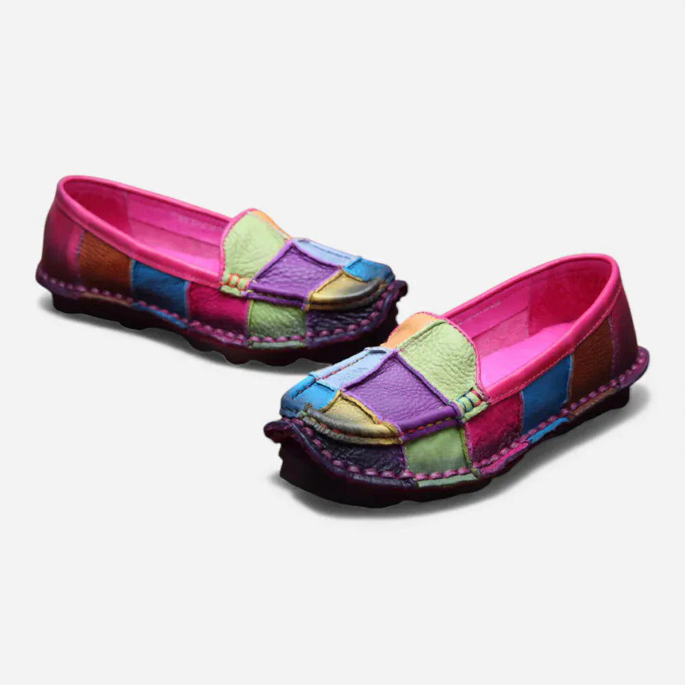 AtelierMocassin Mocassins Femme en Cuir Souple Multicolore