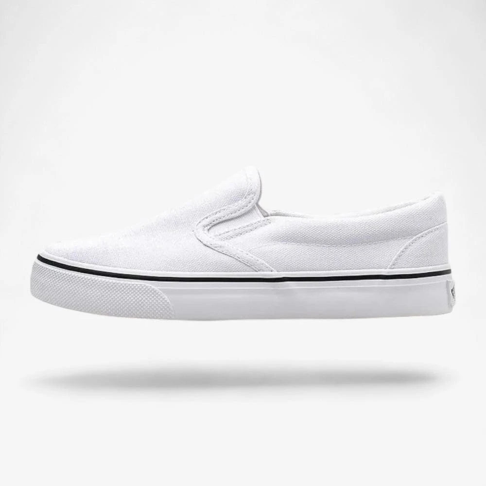 AtelierMocassin Mocassins Femme en Toile Blanc Plateforme Souple