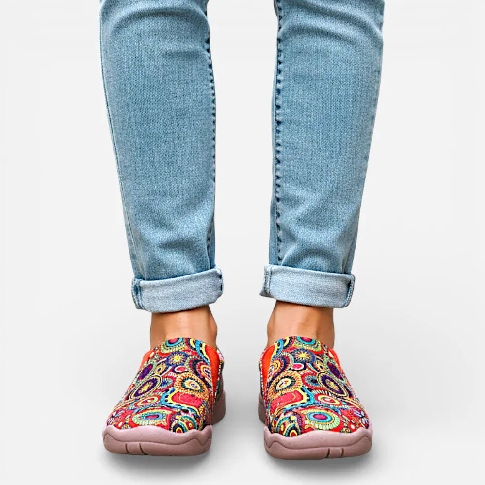 AtelierMocassin Mocassins Femme en Toile Multicolore Slip-On