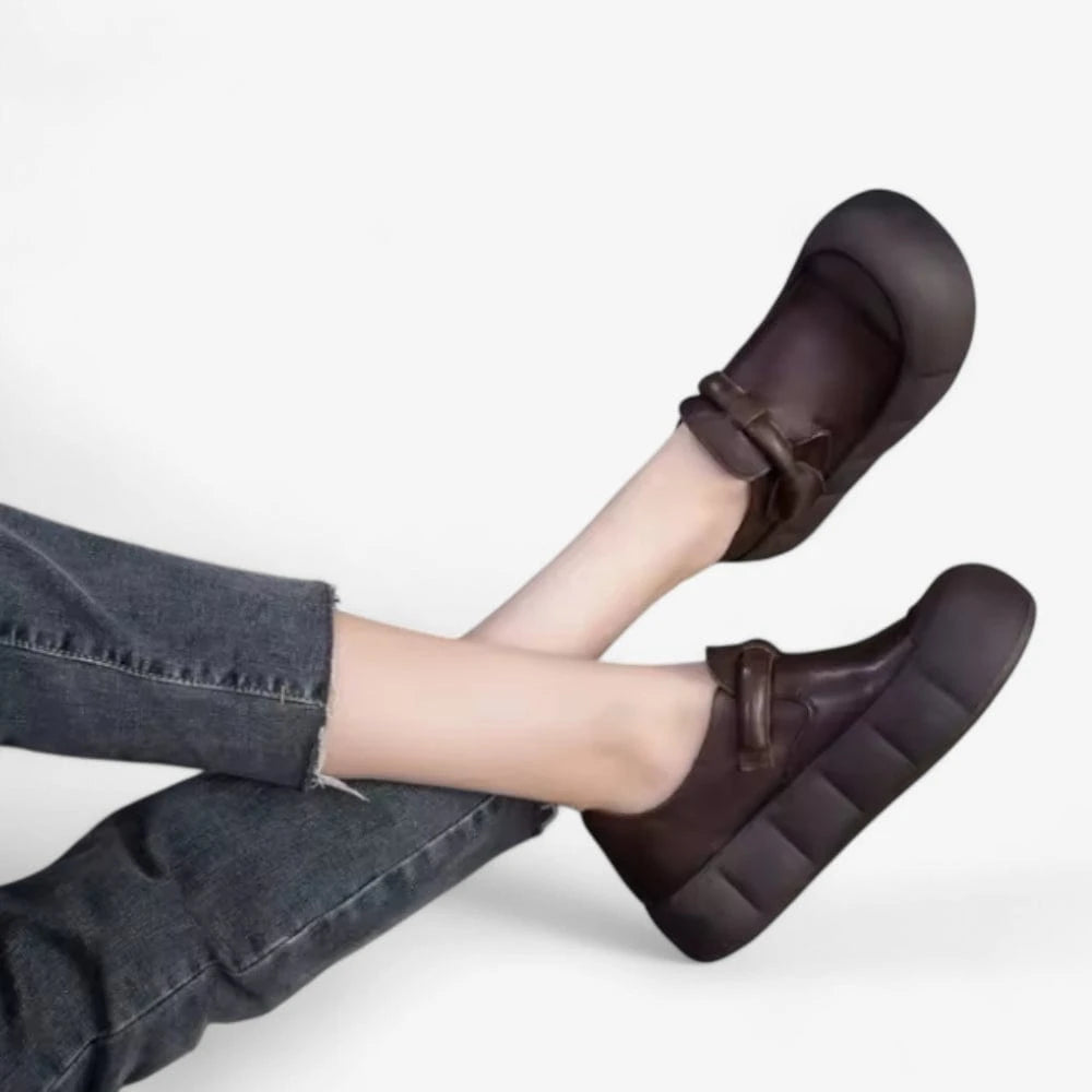 AtelierMocassin Mocassins Femme Marron en Cuir à Semelle Épaisse – Style et minimalisme