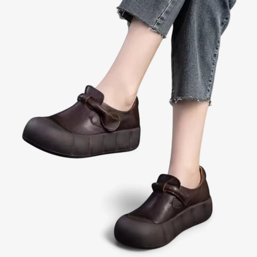 AtelierMocassin Mocassins Femme Marron en Cuir à Semelle Épaisse – Style et minimalisme