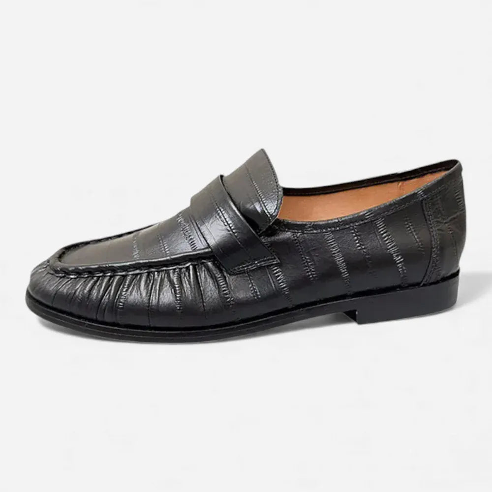 AtelierMocassin Mocassins Femme Penny Loafer en Cuir Noir