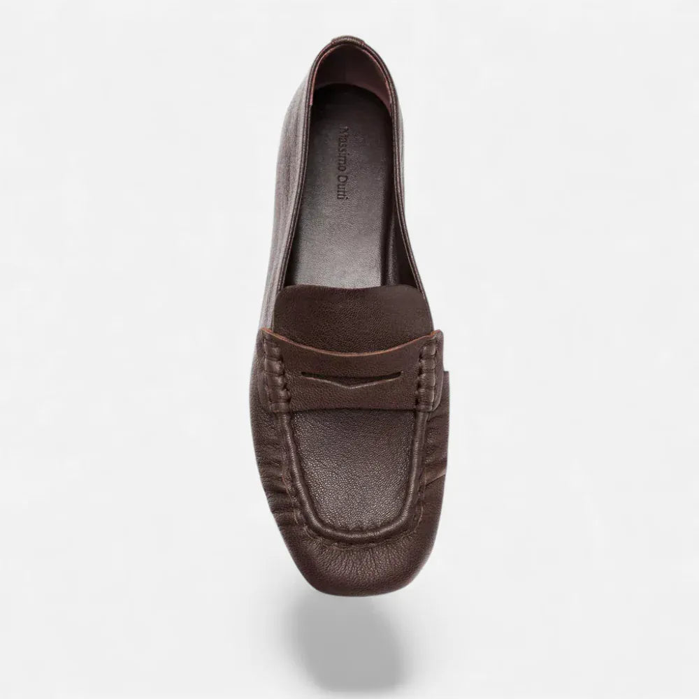 AtelierMocassin Mocassins Femme Penny Loafer Souples en Cuir Marron