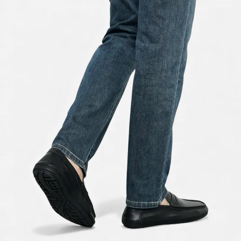 AtelierMocassin Mocassins Femme Penny Loafer Souples en Cuir Noir