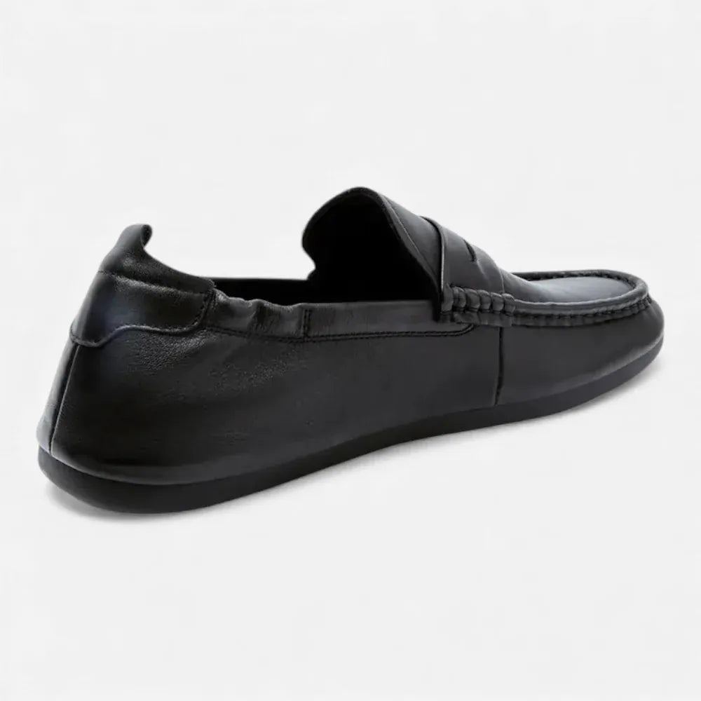 AtelierMocassin Mocassins Femme Penny Loafer Souples en Cuir Noir