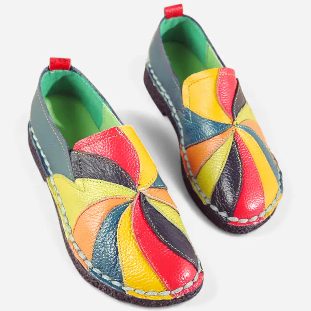 AtelierMocassin Mocassins Femme Slip-On en Cuir Multicolore