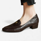 AtelierMocassin Mocassins Femme Slip-On en Peau de Mouton Marron
